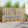 Outdoor-Sofagarnitur 6 pcs Weiß und Hellgrau