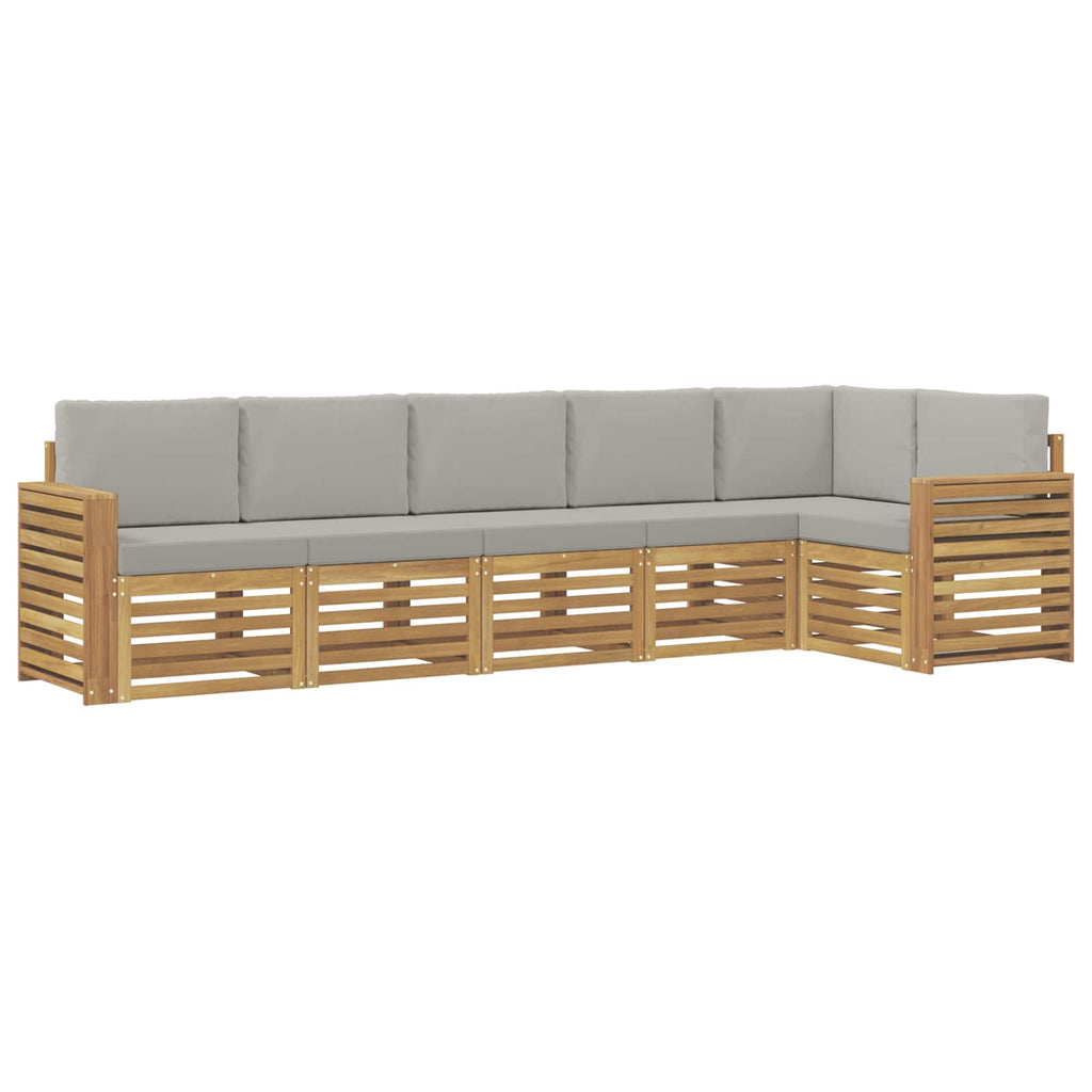Outdoor-Sofagarnitur 6 pcs Weiß und Hellgrau