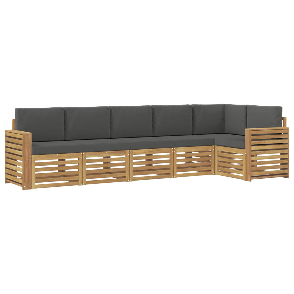 Outdoor-Sofagarnitur 6 pcs Weiß und Anthrazit
