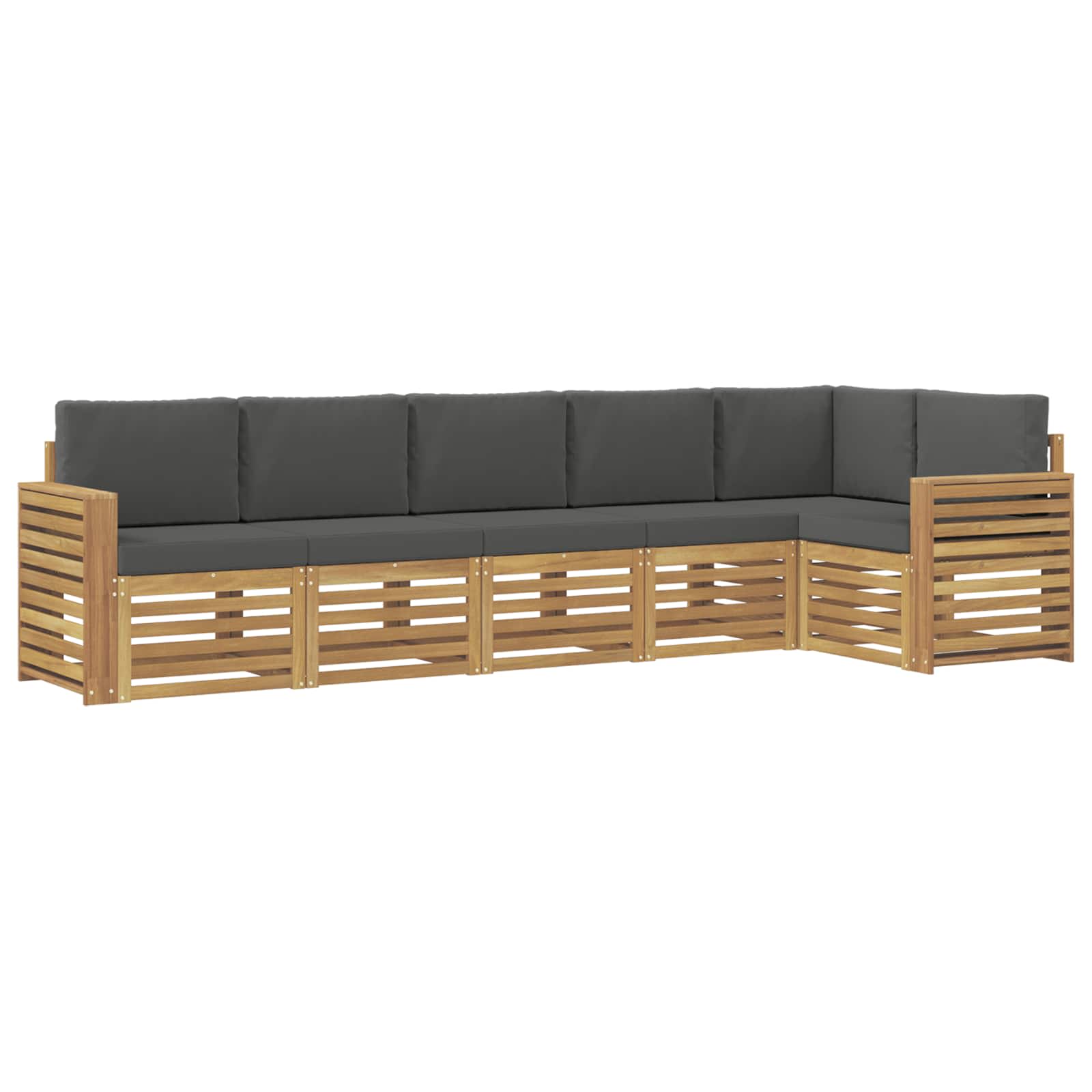 Outdoor-Sofagarnitur 6 pcs Weiß und Anthrazit