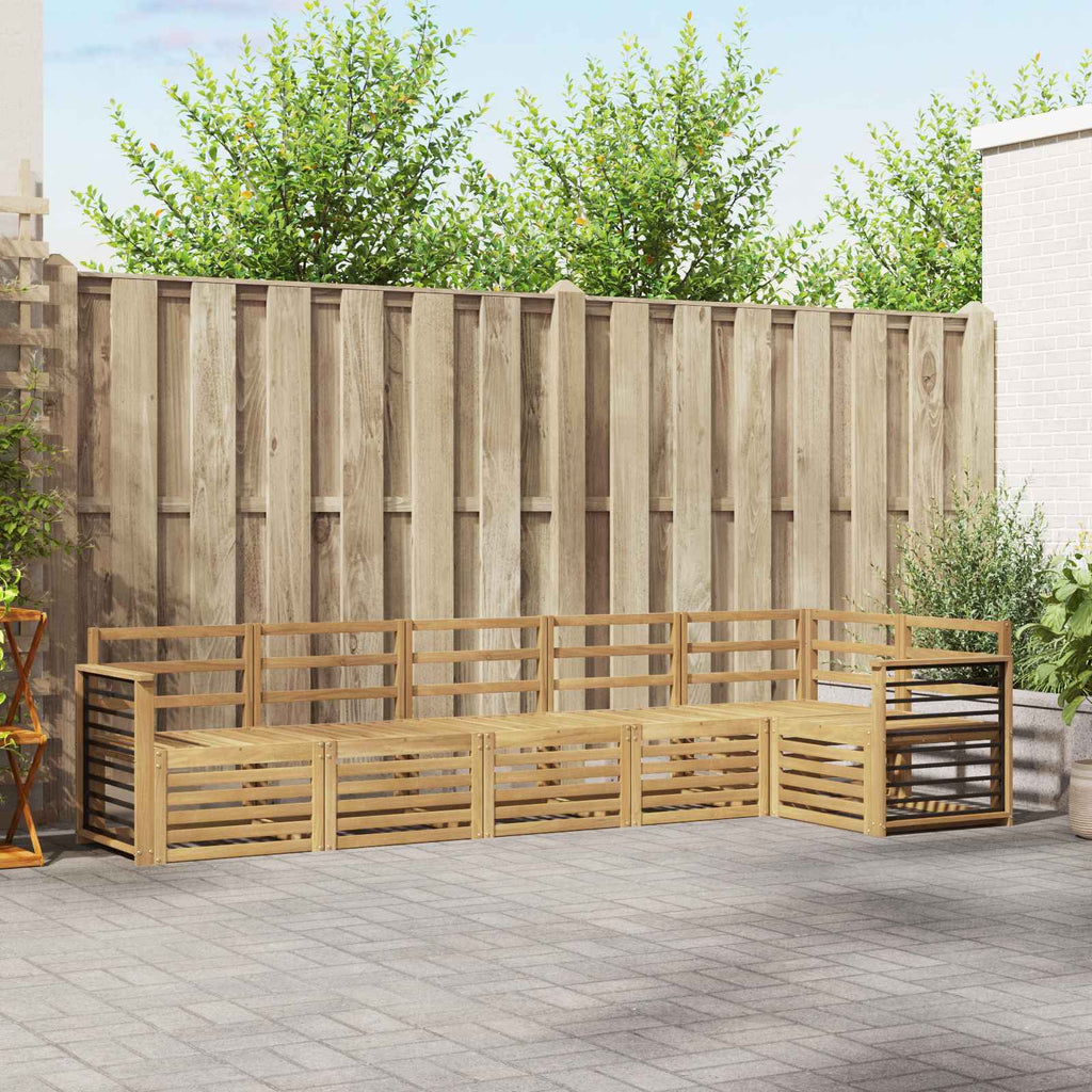 Outdoor-Sofagarnitur 6 pcs Weiß 306 x 128,5 x 73 cm