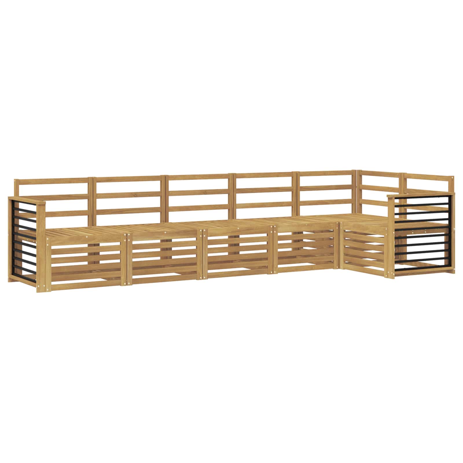 Outdoor-Sofagarnitur 6 pcs Weiß 306 x 128,5 x 73 cm