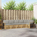 Outdoor-Sofagarnitur 6 pcs Weiß und Hellgrau