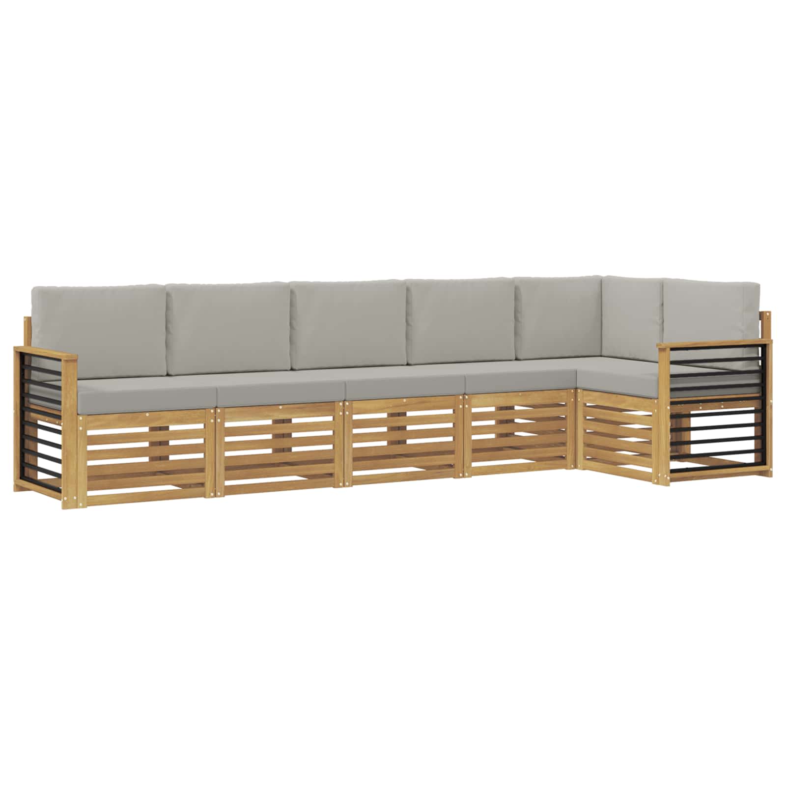 Outdoor-Sofagarnitur 6 pcs Weiß und Hellgrau