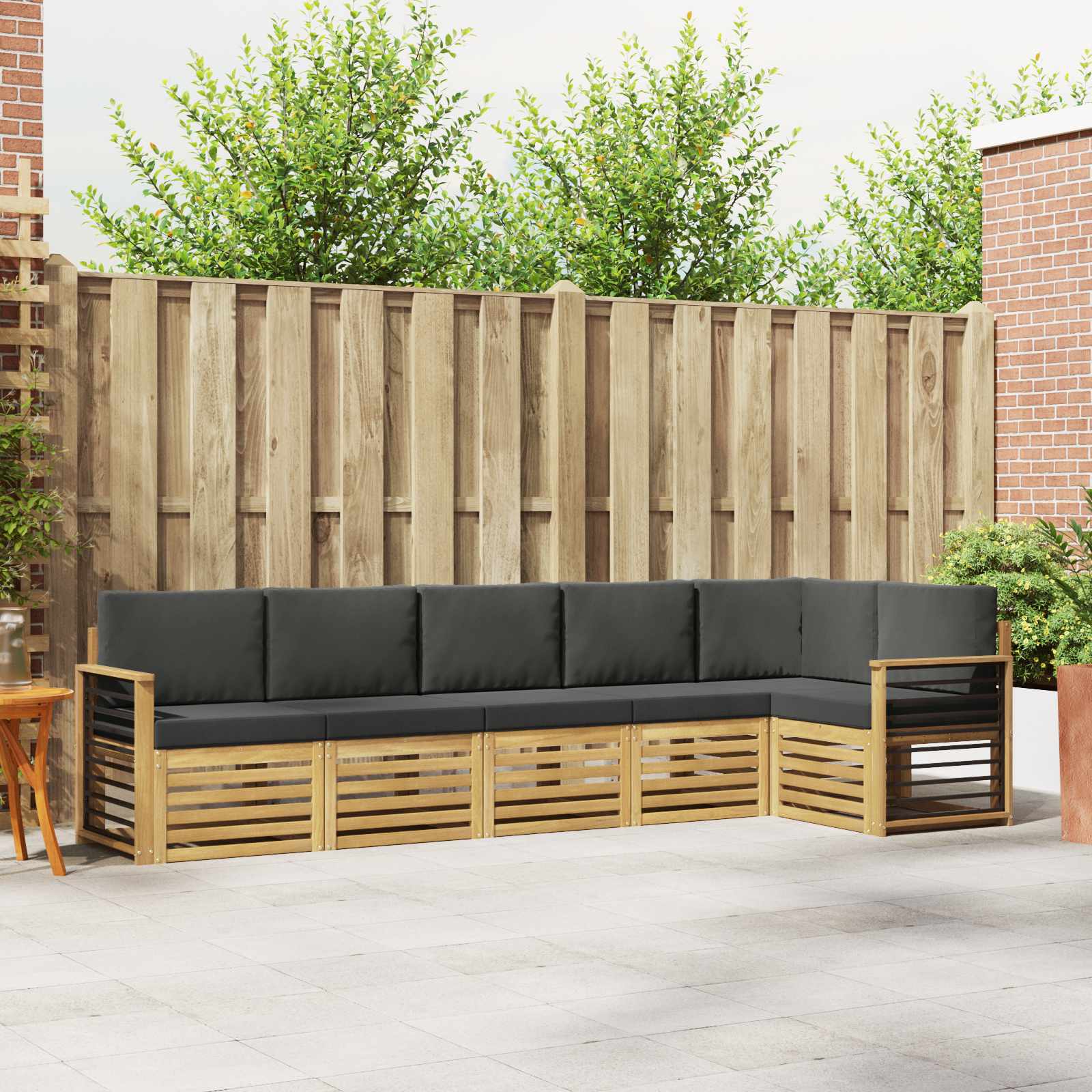 Outdoor-Sofagarnitur 6 pcs Weiß und Anthrazit