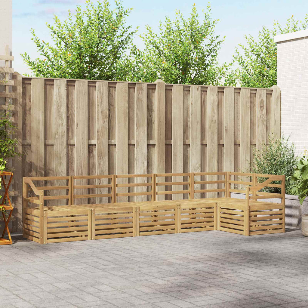 Outdoor-Sofagarnitur 6 pcs Weiß 304 x 126,5 x 73 cm