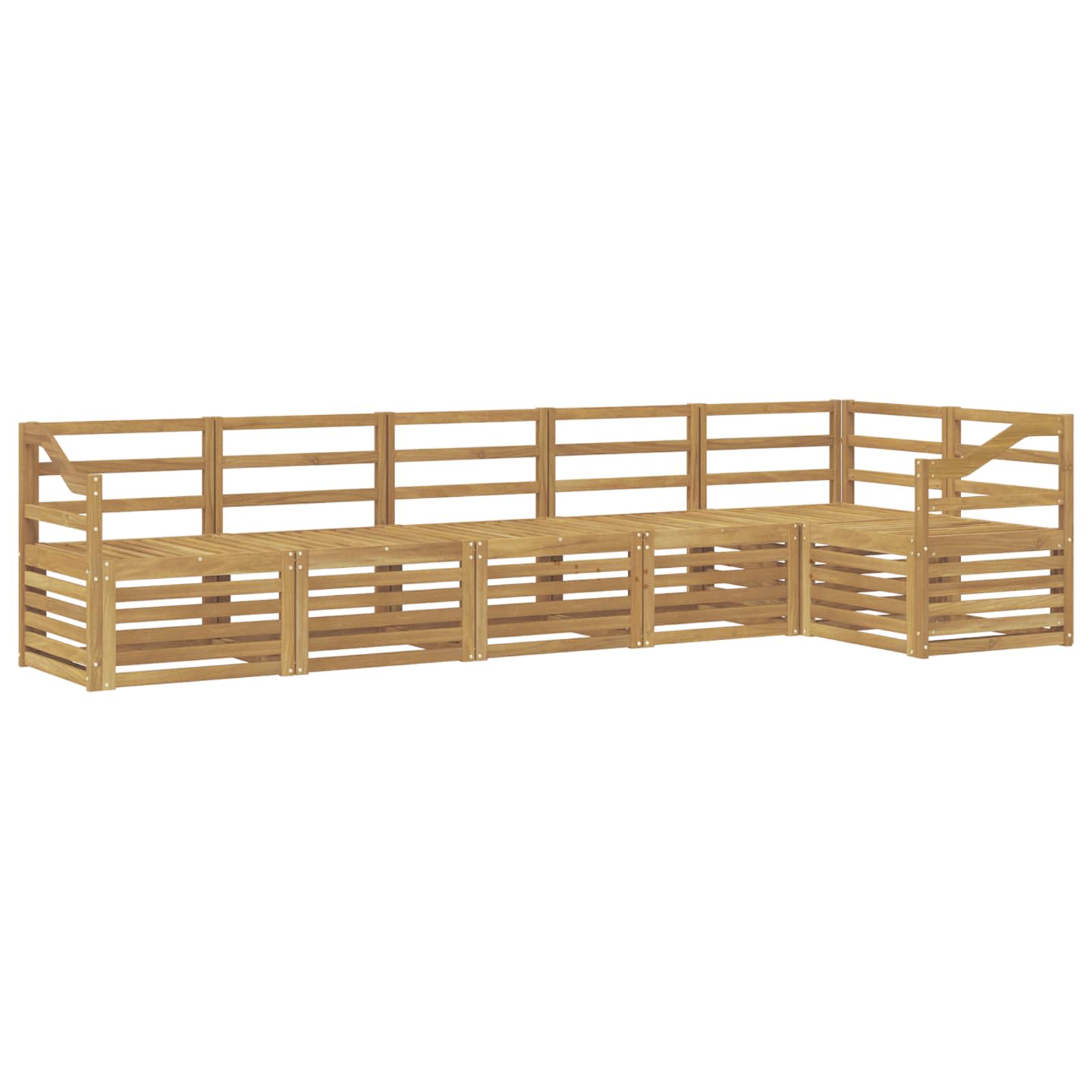 Outdoor-Sofagarnitur 6 pcs Weiß 304 x 126,5 x 73 cm