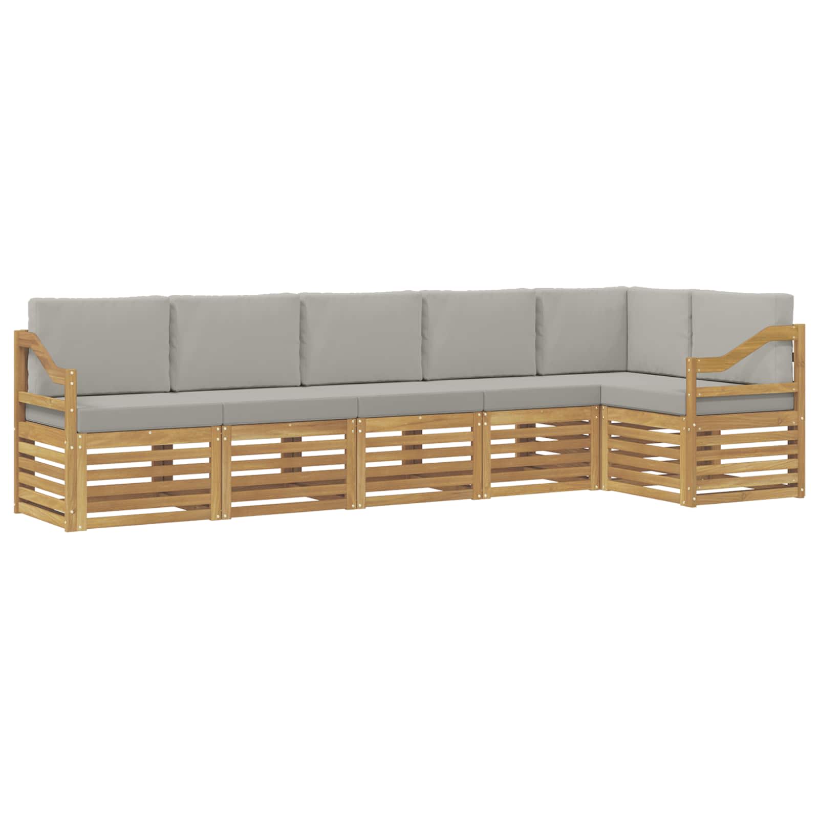 Outdoor-Sofagarnitur 6 pcs Weiß und Hellgrau