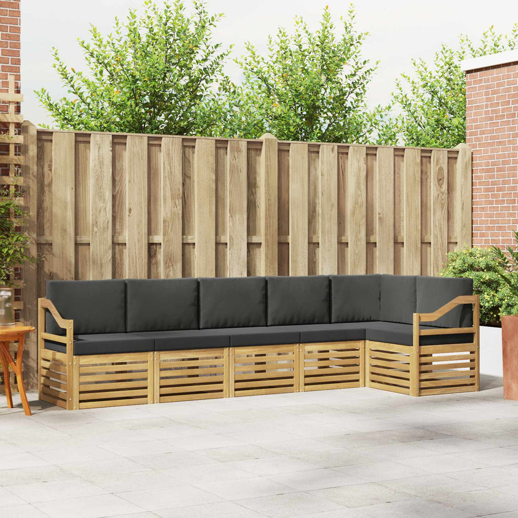 Outdoor-Sofagarnitur 6 pcs Weiß und Anthrazit