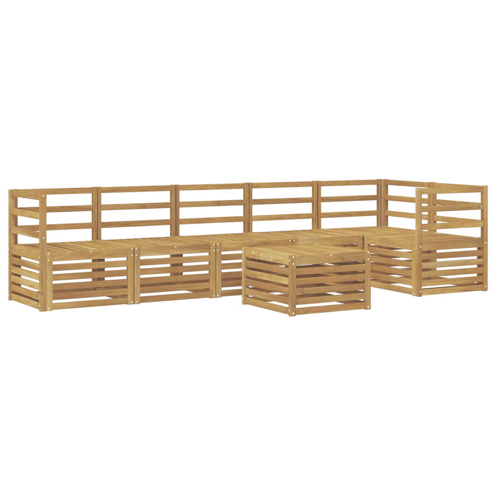 Outdoor-Sofagarnitur 7 pcs Weiß 59 x 59 x 37 cm