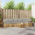 Outdoor-Sofagarnitur 7 pcs Weiß und Hellgrau 59 x 59 x 37 cm