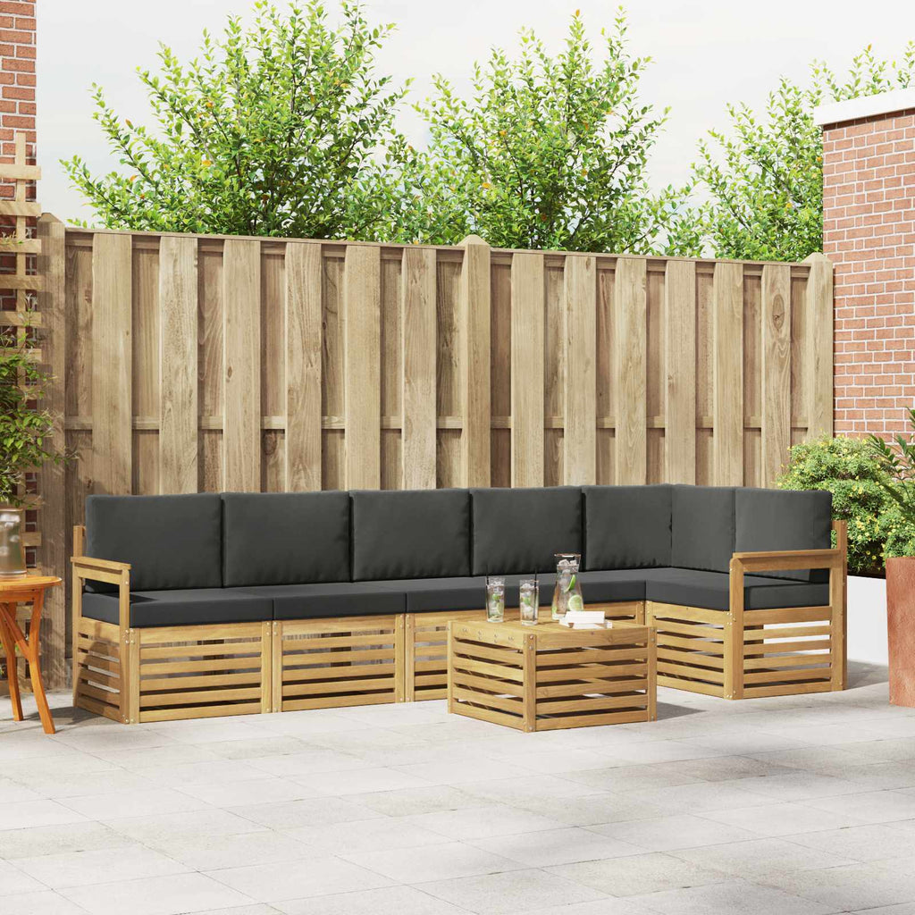 Outdoor-Sofagarnitur 7 pcs Weiß und Anthrazit 59 x 59 x 37 cm