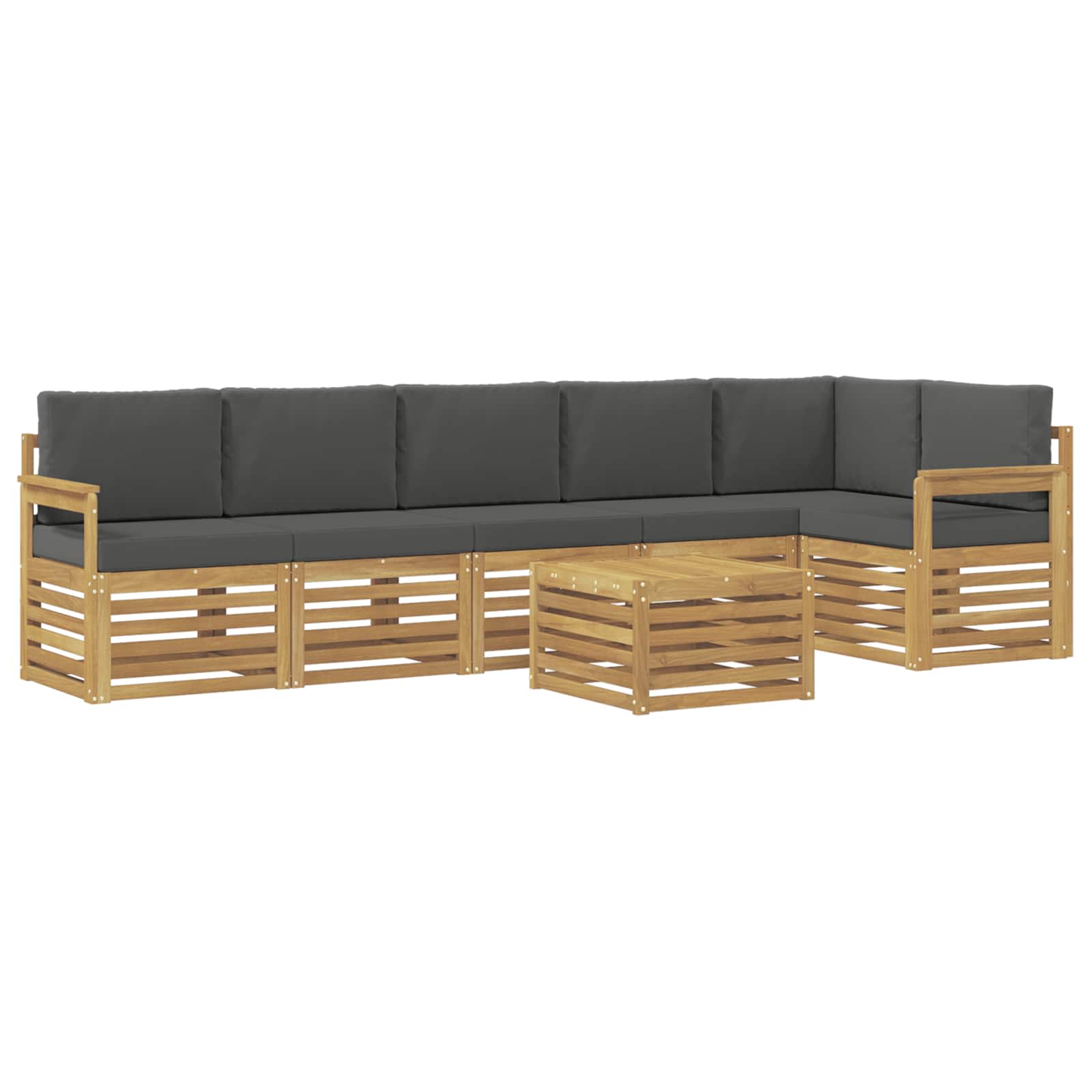 Outdoor-Sofagarnitur 7 pcs Weiß und Anthrazit 59 x 59 x 37 cm