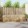 Outdoor-Sofagarnitur 7 pcs Weiß und Beige 59 x 59 x 37 cm