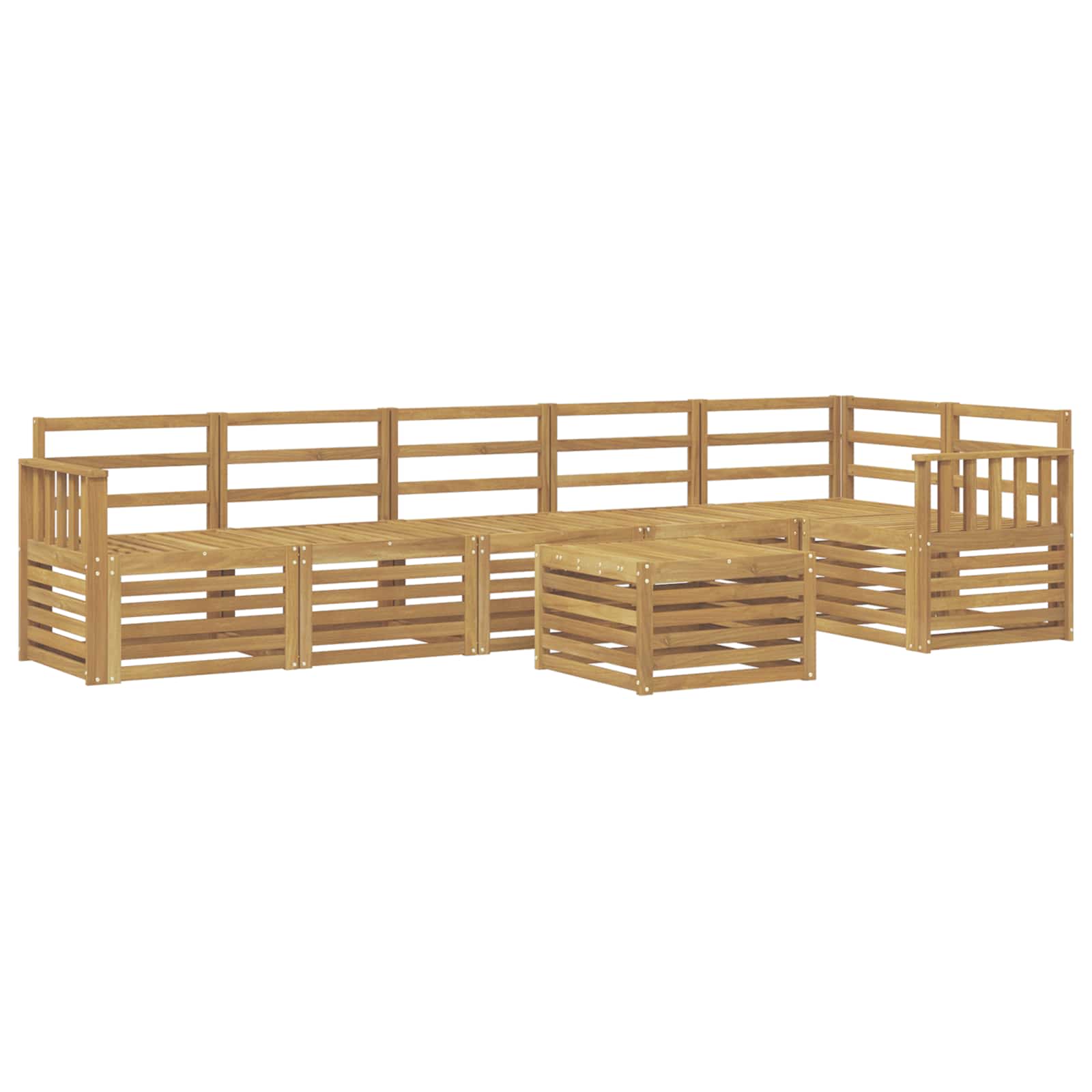 Outdoor-Sofagarnitur 7 pcs Weiß 59 x 59 x 37 cm