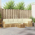 Outdoor-Sofagarnitur 7 pcs Weiß und Creme 59 x 59 x 37 cm