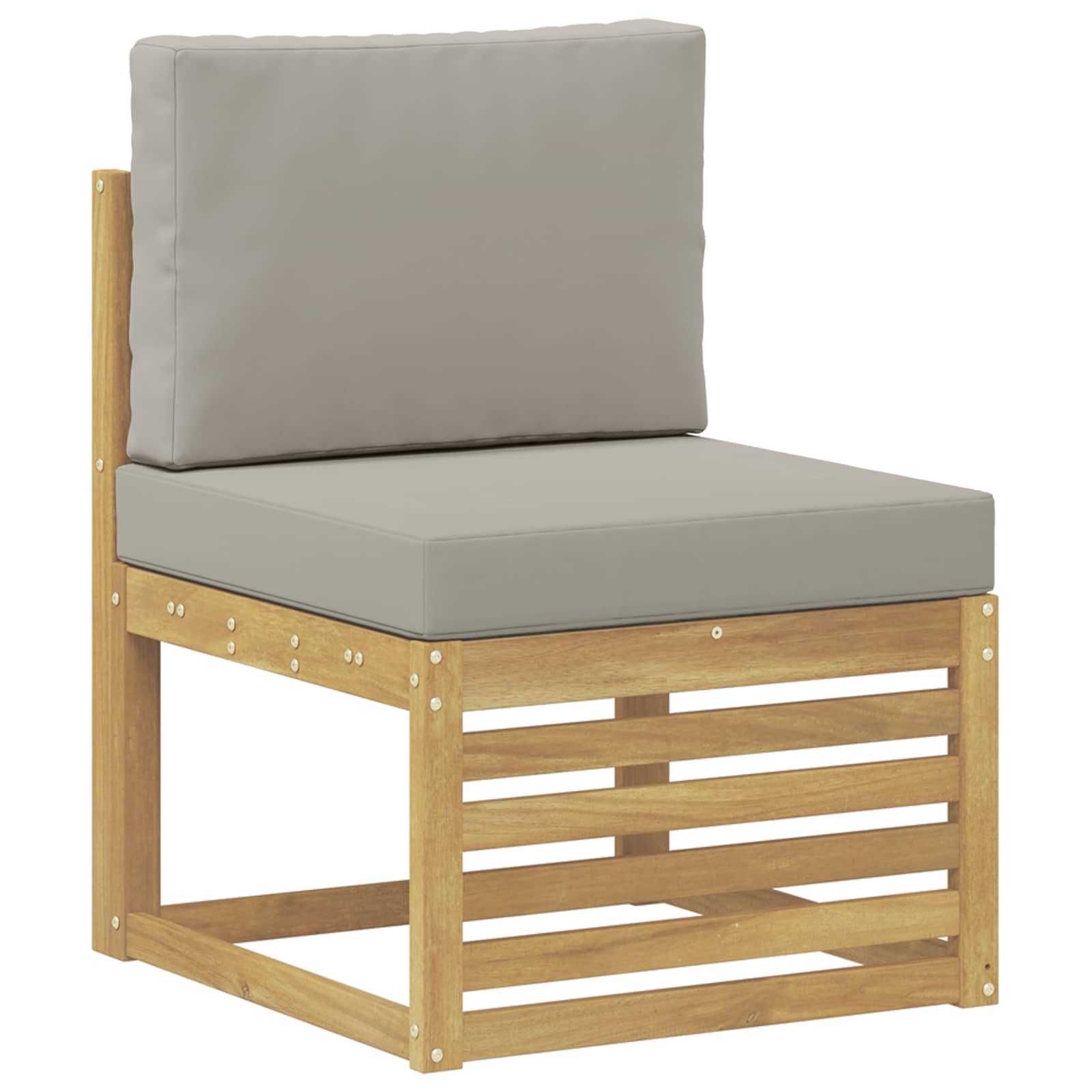 Outdoor-Sofagarnitur 7 pcs Weiß und Hellgrau 59 x 59 x 37 cm