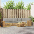 Outdoor-Sofagarnitur 7 pcs Weiß und Hellgrau 59 x 59 x 37 cm