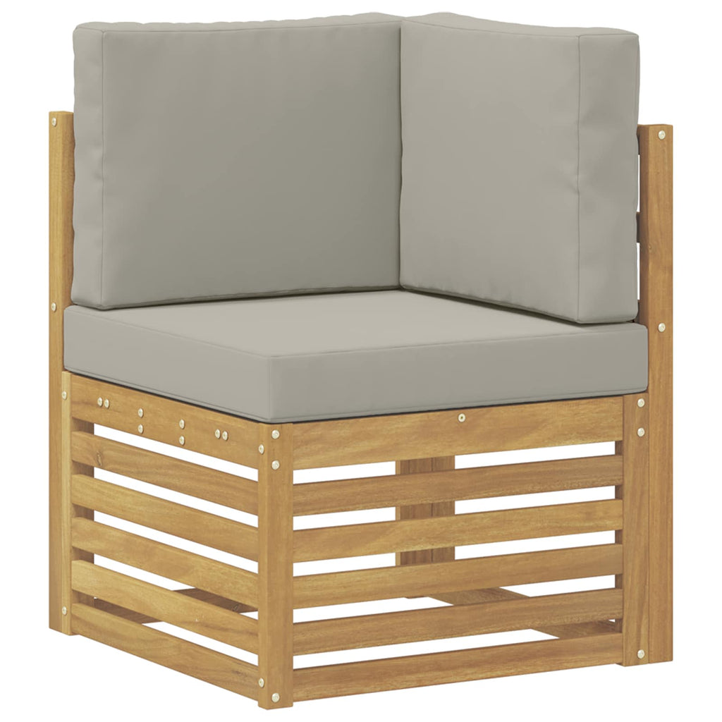 Outdoor-Sofagarnitur 7 pcs Weiß und Hellgrau 59 x 59 x 37 cm