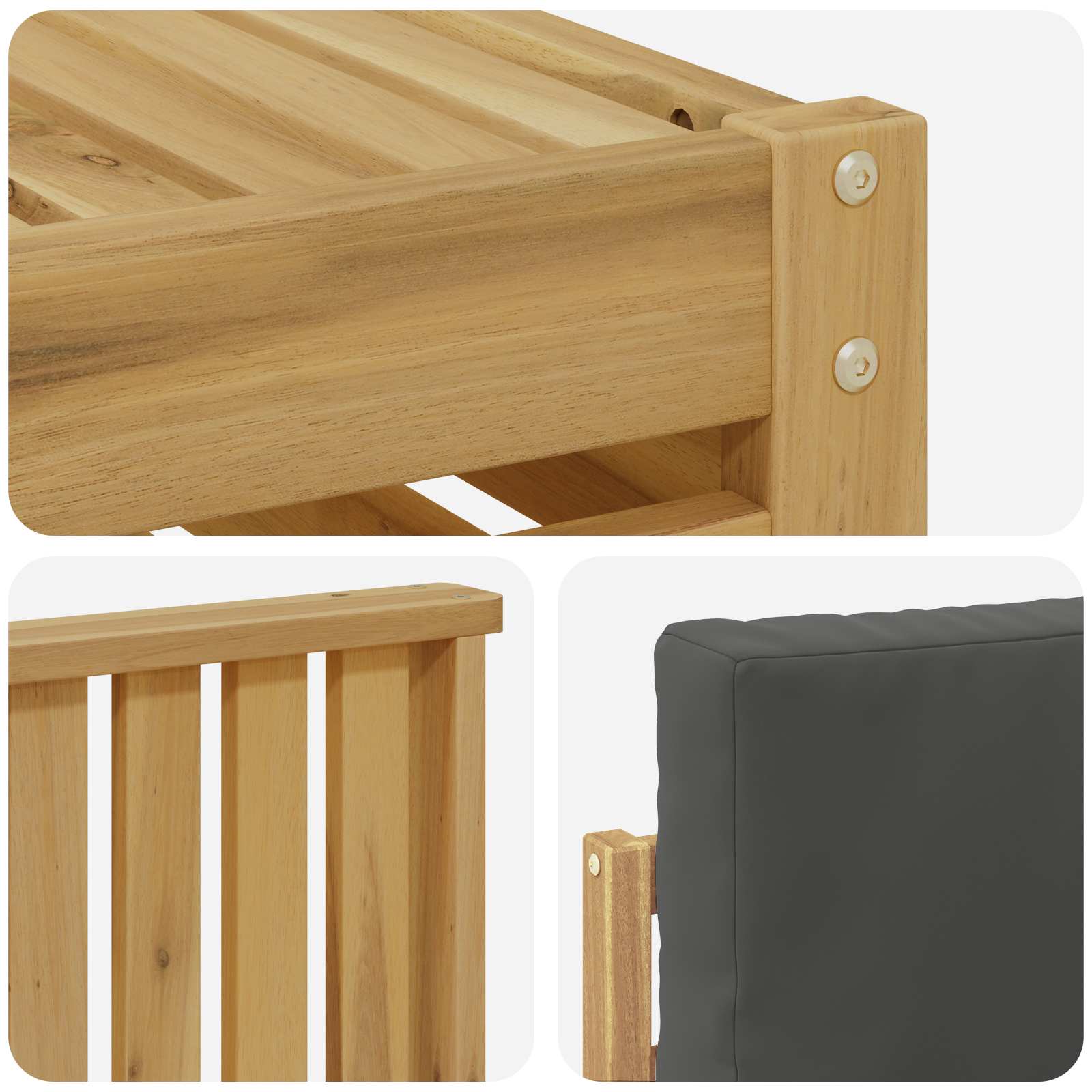 Outdoor-Sofagarnitur 7 pcs Weiß und Anthrazit 59 x 59 x 37 cm