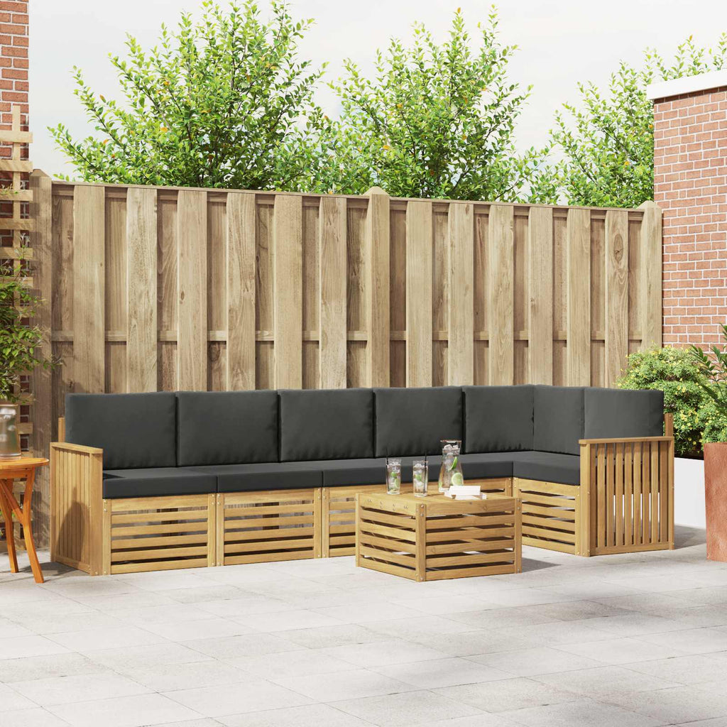 Outdoor-Sofagarnitur 7 pcs Weiß und Anthrazit 59 x 59 x 37 cm
