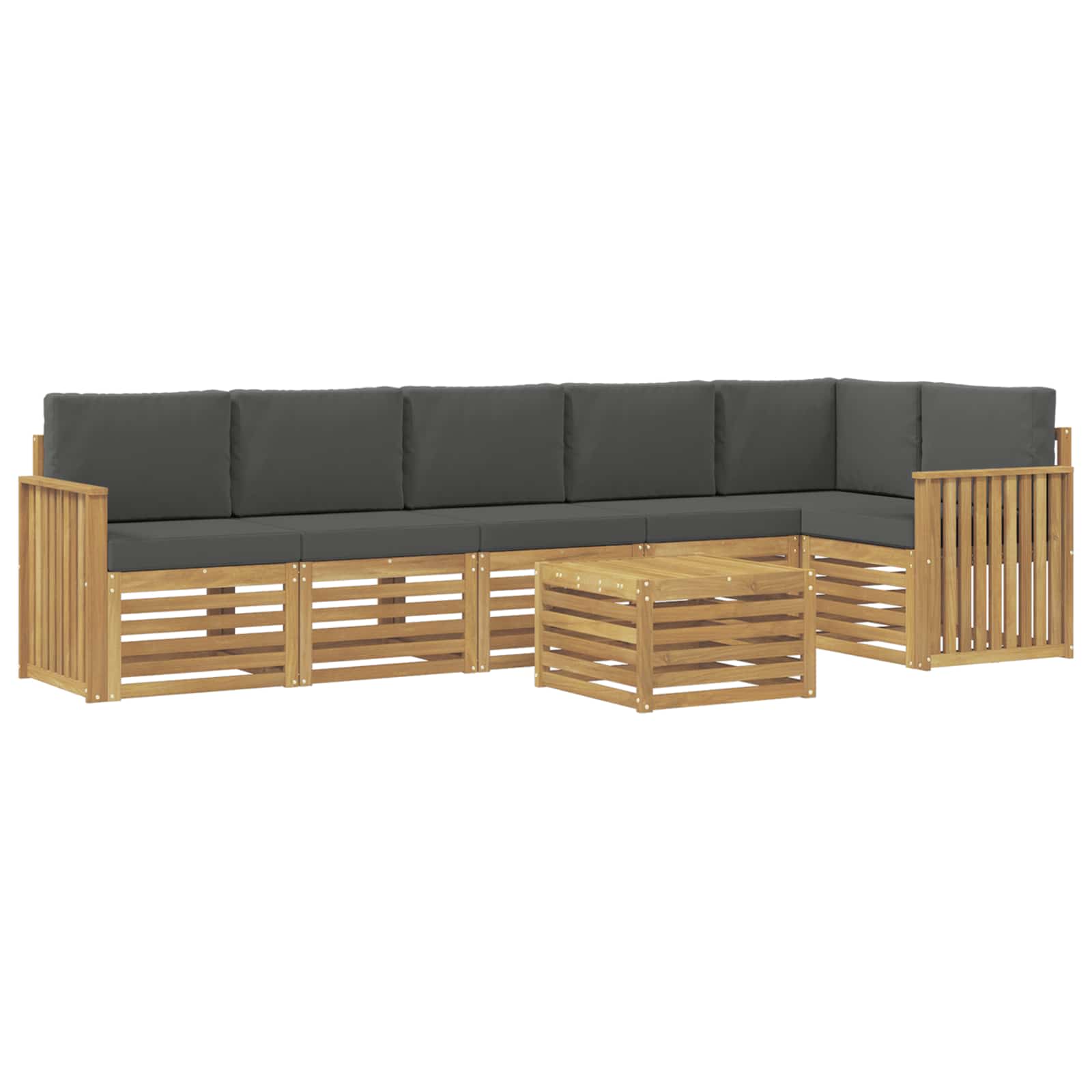Outdoor-Sofagarnitur 7 pcs Weiß und Anthrazit 59 x 59 x 37 cm