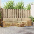 Outdoor-Sofagarnitur 7 pcs Weiß und Beige 59 x 59 x 37 cm