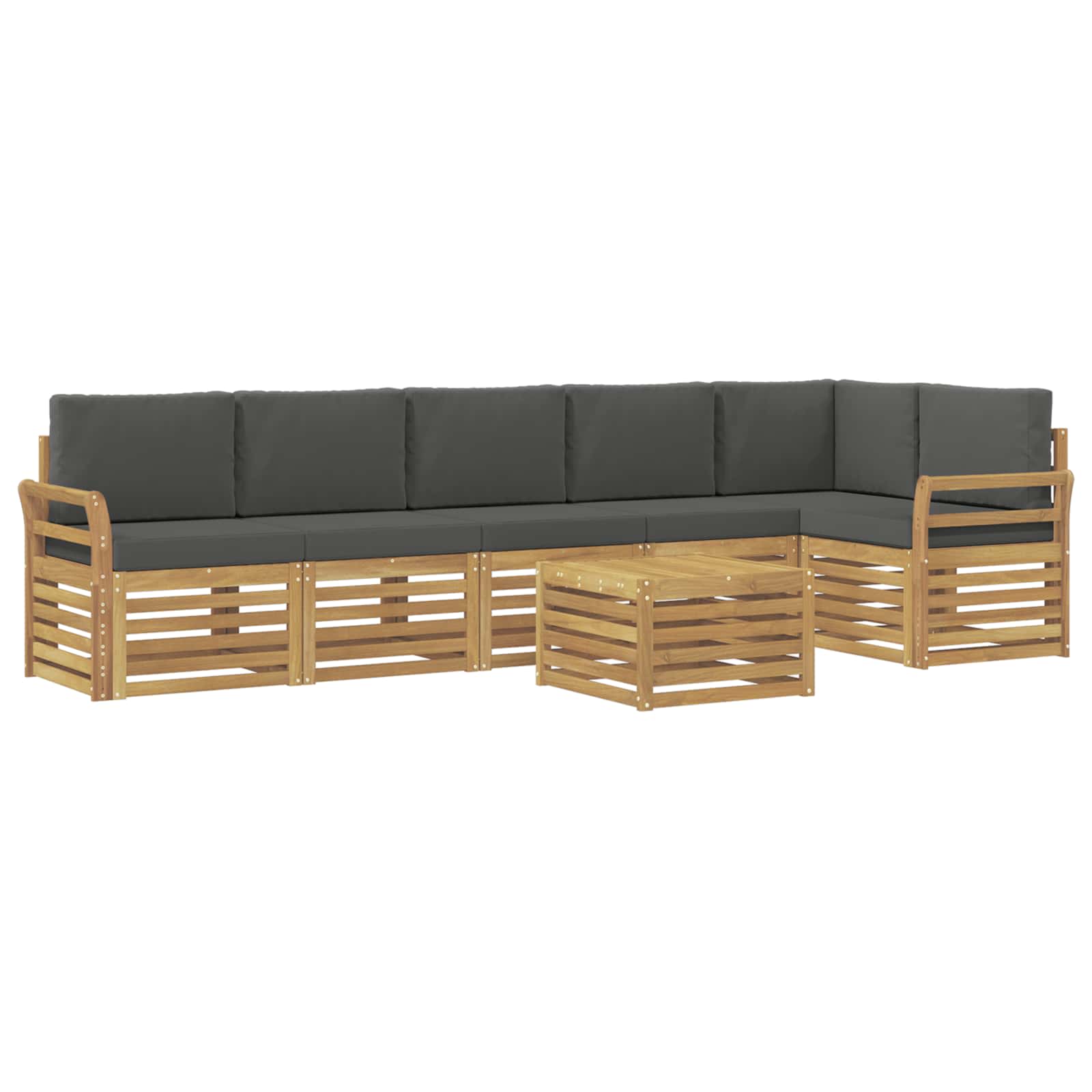 Outdoor-Sofagarnitur 7 pcs Weiß und Anthrazit 59 x 59 x 37 cm