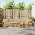 Outdoor-Sofagarnitur 7 pcs Weiß und Beige 59 x 59 x 37 cm
