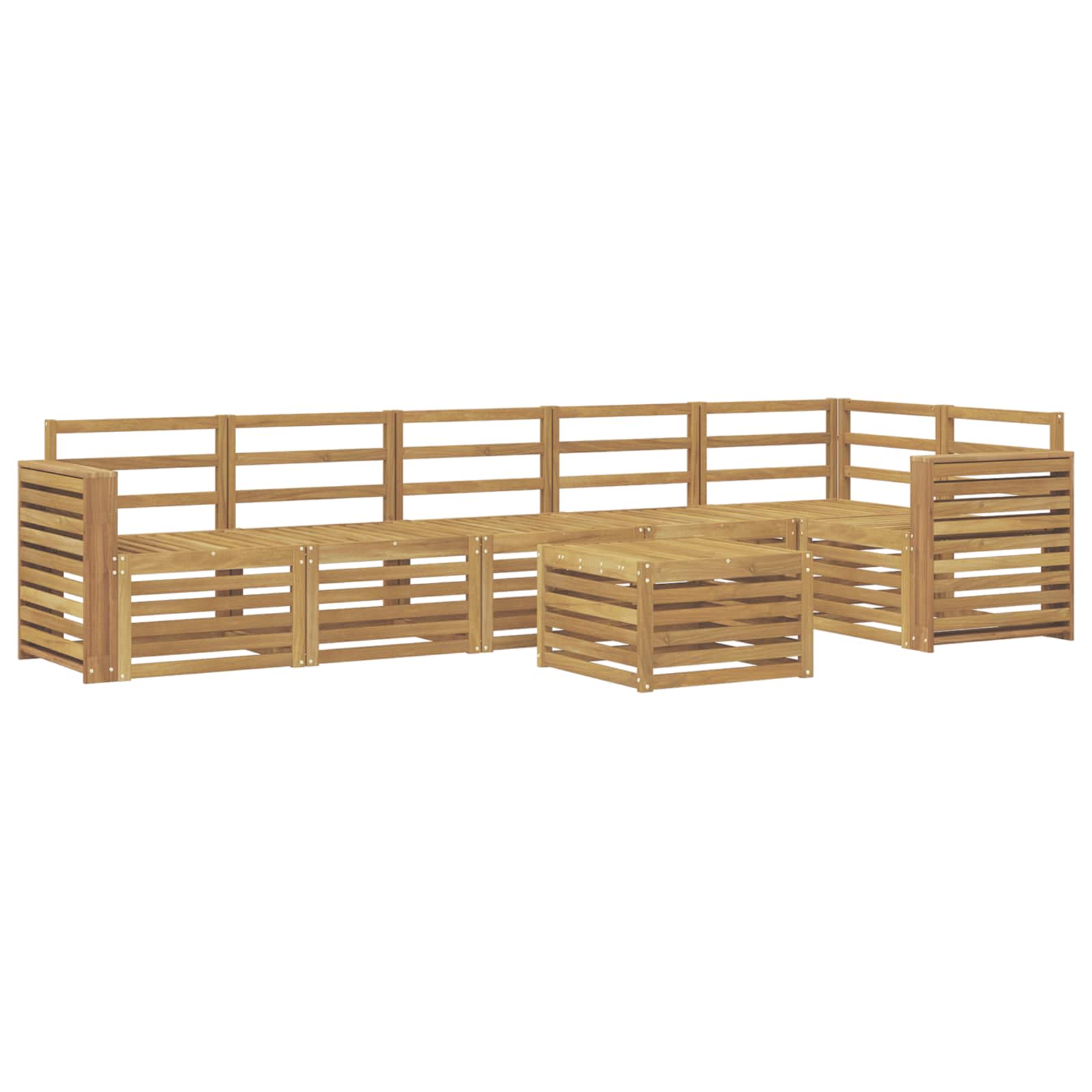 Outdoor-Sofagarnitur 7 pcs Weiß 59 x 59 x 37 cm