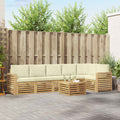 Outdoor-Sofagarnitur 7 pcs Weiß und Creme 59 x 59 x 37 cm