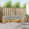Outdoor-Sofagarnitur 7 pcs Weiß und Hellgrau 59 x 59 x 37 cm