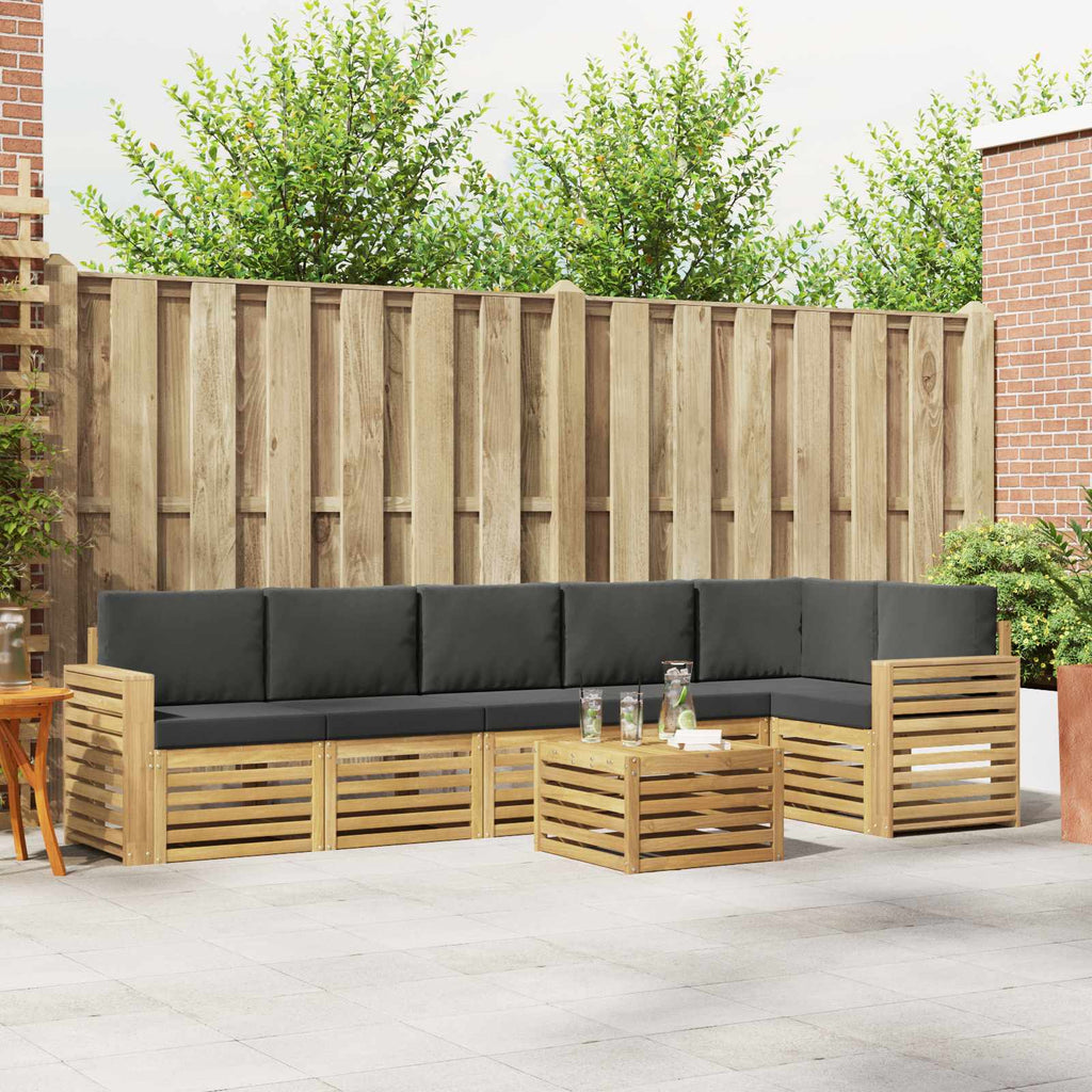 Outdoor-Sofagarnitur 7 pcs Weiß und Anthrazit 59 x 59 x 37 cm
