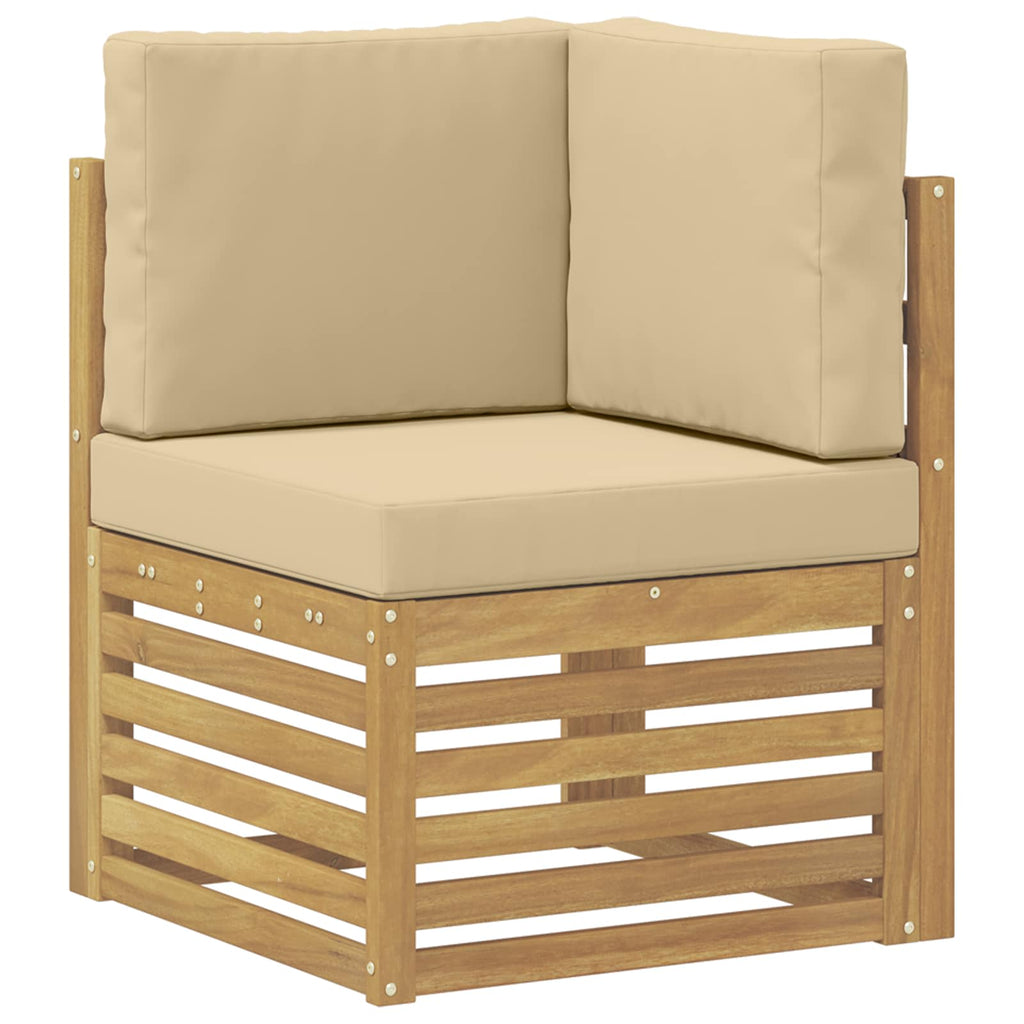 Outdoor-Sofagarnitur 7 pcs Weiß und Beige 59 x 59 x 37 cm