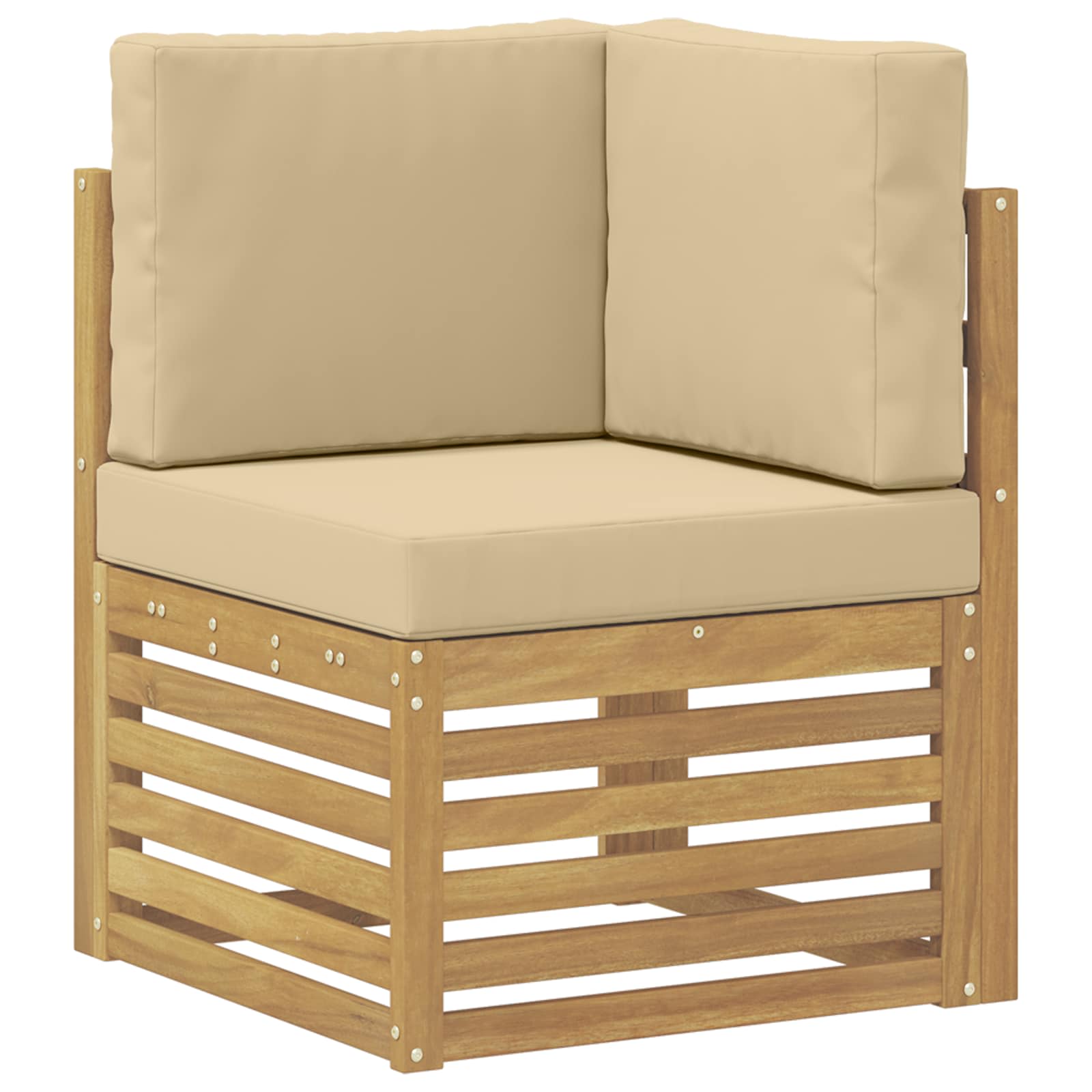 Outdoor-Sofagarnitur 7 pcs Weiß und Beige 59 x 59 x 37 cm
