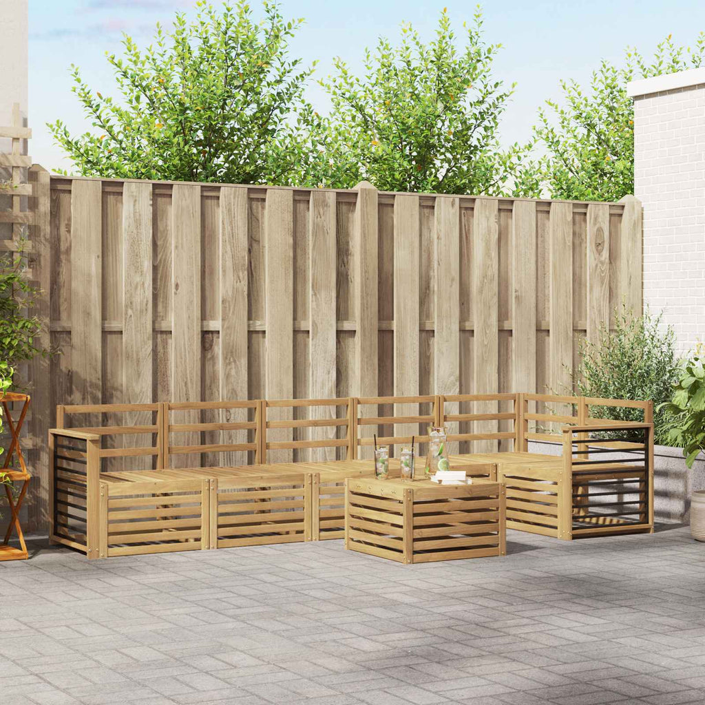 Outdoor-Sofagarnitur 7 pcs Weiß 59 x 59 x 37 cm