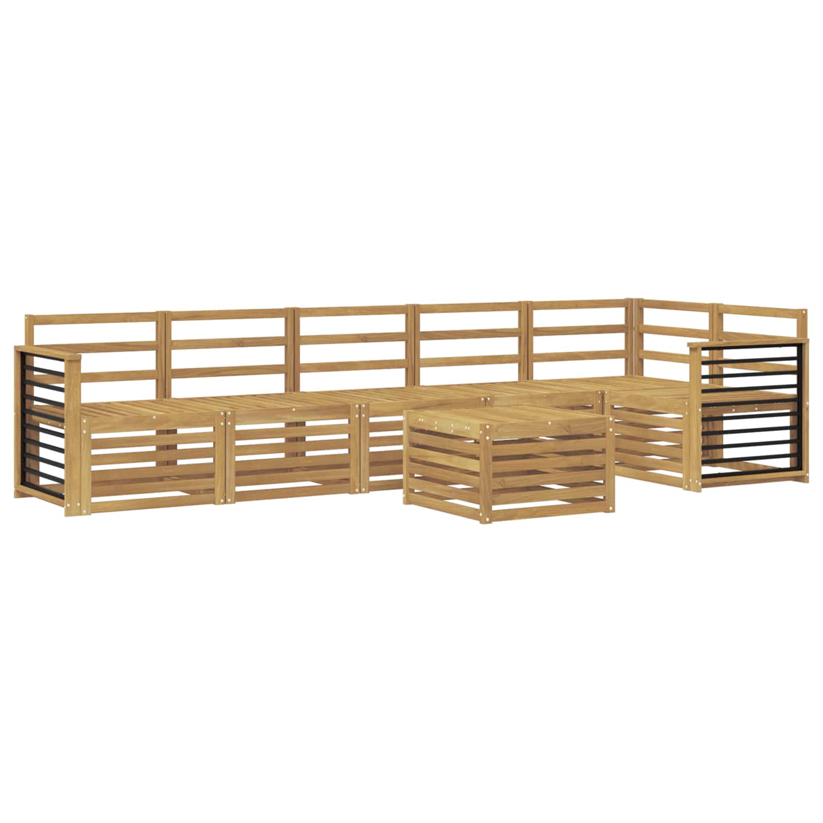 Outdoor-Sofagarnitur 7 pcs Weiß 59 x 59 x 37 cm