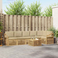Outdoor-Sofagarnitur 7 pcs Weiß und Beige 59 x 59 x 37 cm