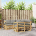 Outdoor-Sofagarnitur 7 pcs Weiß und Hellgrau