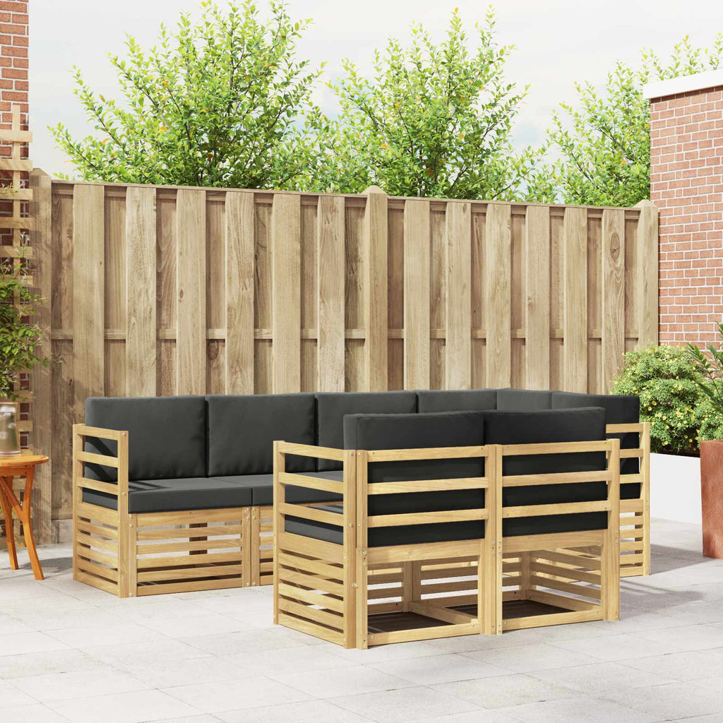 Outdoor-Sofagarnitur 7 pcs Weiß und Anthrazit