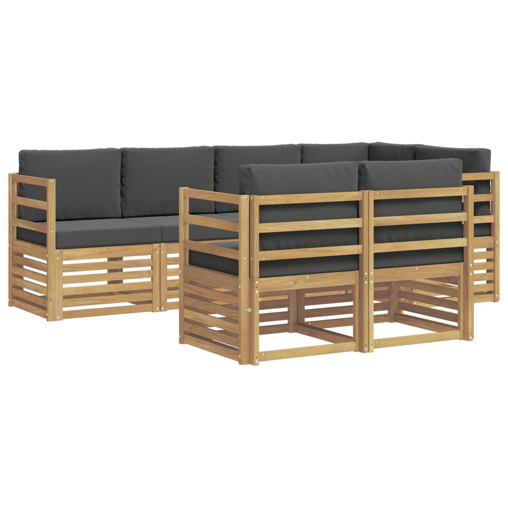 Outdoor-Sofagarnitur 7 pcs Weiß und Anthrazit