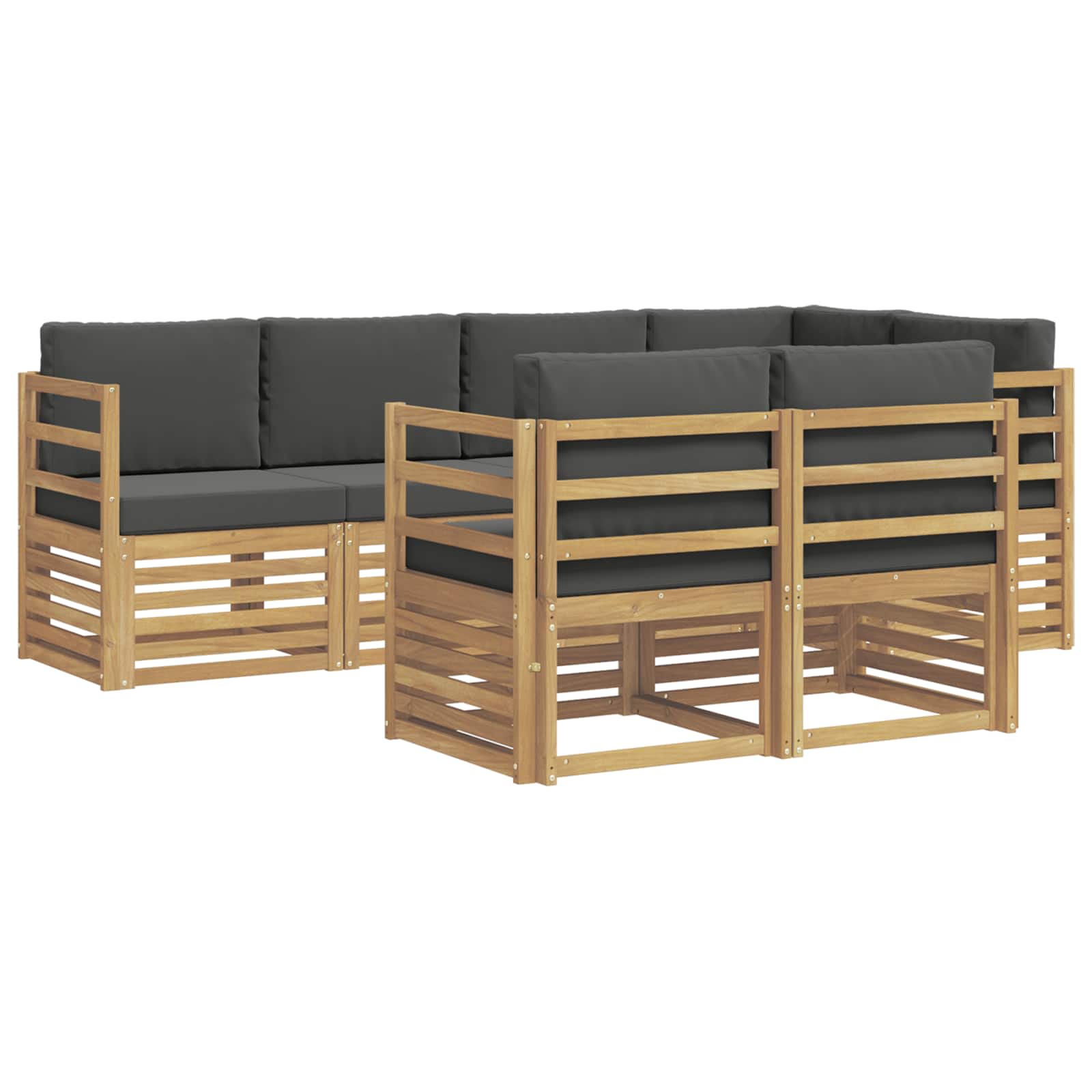 Outdoor-Sofagarnitur 7 pcs Weiß und Anthrazit