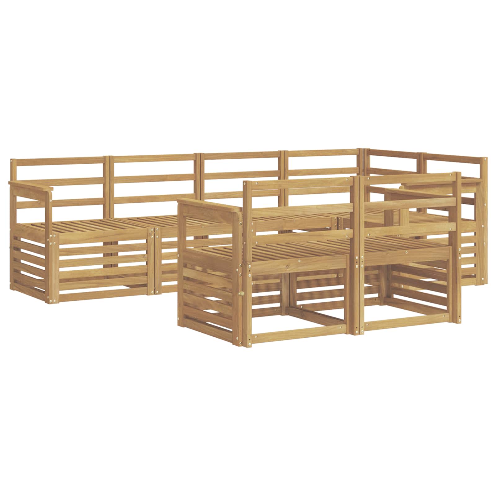 Outdoor-Sofagarnitur 7 pcs Weiß 247 x 128,5 x 73 cm