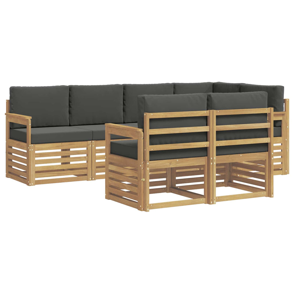 Outdoor-Sofagarnitur 7 pcs Weiß und Anthrazit