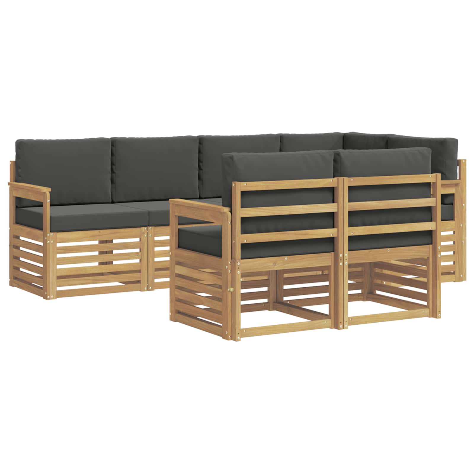 Outdoor-Sofagarnitur 7 pcs Weiß und Anthrazit