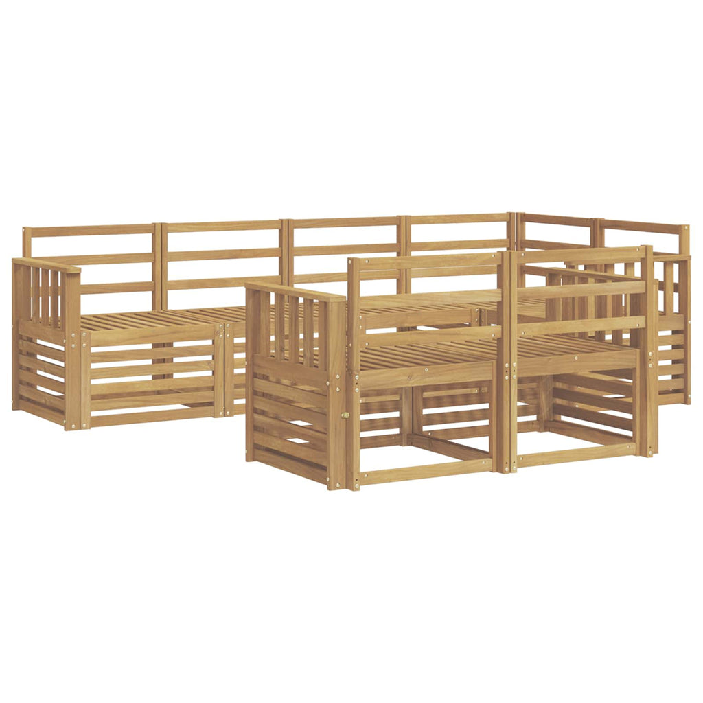Outdoor-Sofagarnitur 7 pcs Weiß 247 x 128,5 x 73 cm