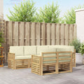 Outdoor-Sofagarnitur 7 pcs Weiß und Creme 247 x 128,5 x 73 cm