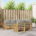 Outdoor-Sofagarnitur 7 pcs Weiß und Hellgrau