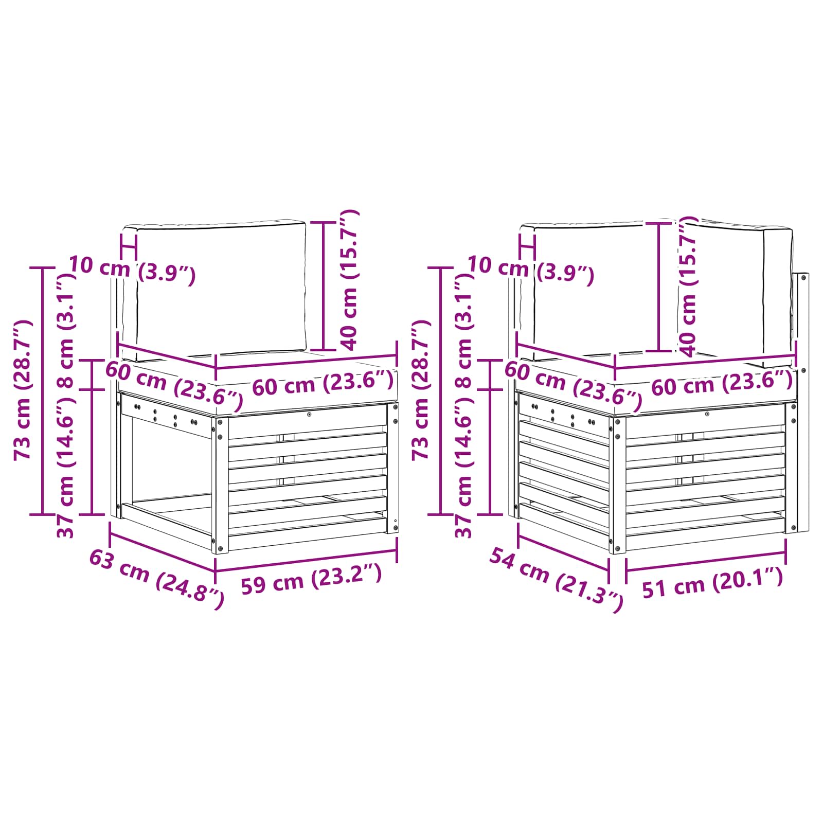 Outdoor-Sofagarnitur 7 pcs Weiß und Hellgrau