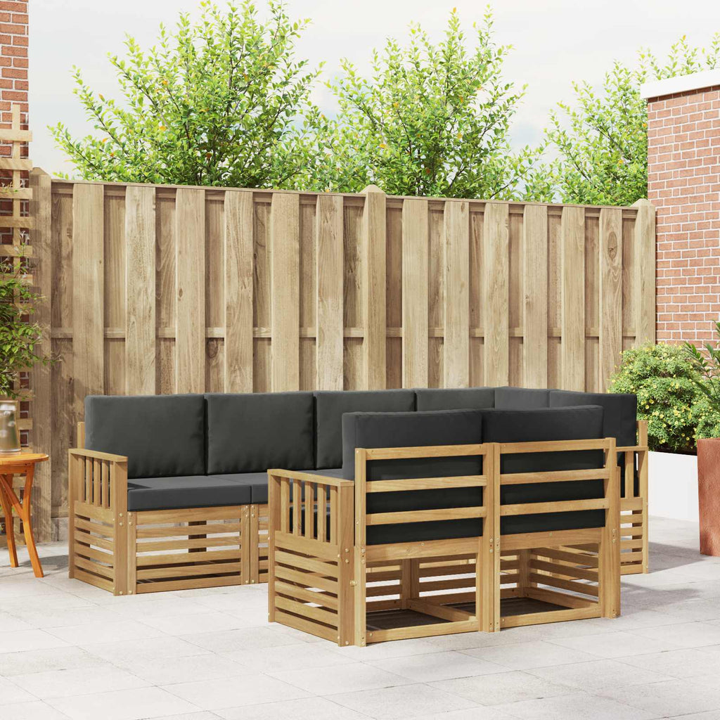Outdoor-Sofagarnitur 7 pcs Weiß und Anthrazit